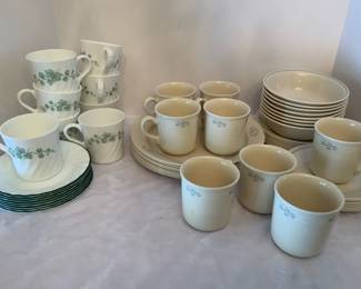 Corelle Dishes By Corning Sandstone Blue Floral  Callaway Green Ivy Patterns