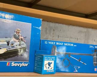  07 Sevylor 92 Inflatable Boat, Motor, Battery  More