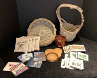 Palm Weaved Baskets Coasters