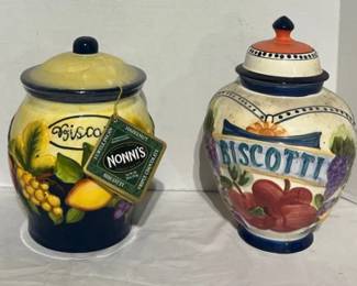 Two Biscotti Jars, One Sealed Unopened