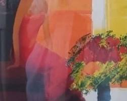 Emelle Bellet Signed Artist Print, Custom Upholstered Chair