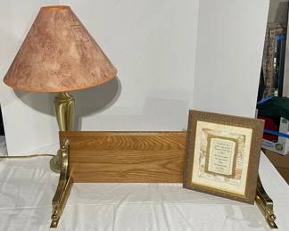Gold Brown Decor Lamp, Shelf, Frame
