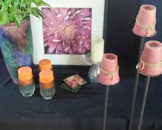 Mikasa Ceramic Vase,, Floor Height Candles Mum Print