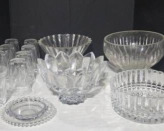 ALL CRYSTAL, Set Of 9 Glasses, 4 Bowls, 2 Small Dishes
