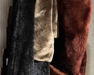 Three Vintage Womens Faux Fur Coats