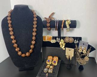 Brown and Orange Gold Toned Jewlery Collection