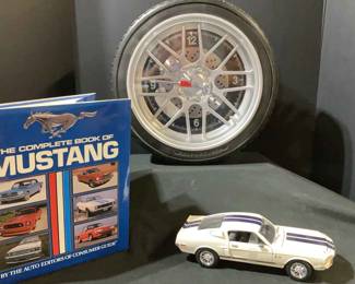 02 Die Cast 68 Ford Shelby Mustang Book Wheel Clock