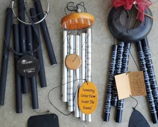 Trio Of Windchimes Always Near, Amazing Grace, Snowmen