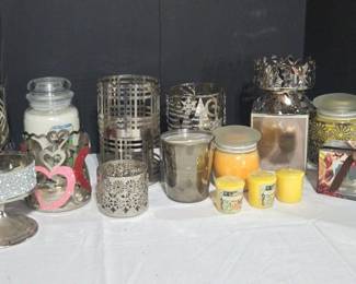 Variety Of Candles And Candle Holders