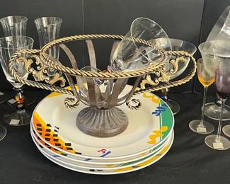 Mikasa Dining Glassware Set W Decorative Centerpiece