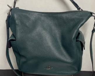05 Coach, Pennie Crossbody Dark Green Authenticated