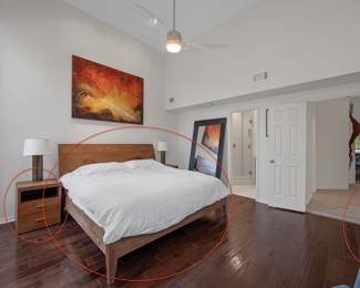 Solid wood bedroom set with king size bed, 2 side tables with drawers, dresser with 6 drawers