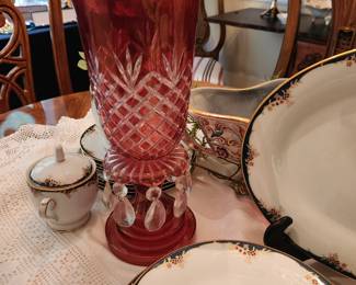 Pair of Cranberry Lusters