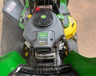 John Deere E120 Riding Lawnmower w/Bagger and 81 Hours of Use