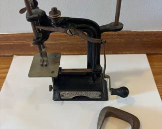 Vintage Smith & Egge "Little Comfort Improved" Miniature Cast Iron Sewing Machine