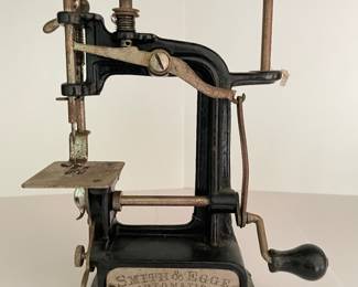 Vintage Smith & Egge "Little Comfort Improved" Miniature Cast Iron Sewing Machine