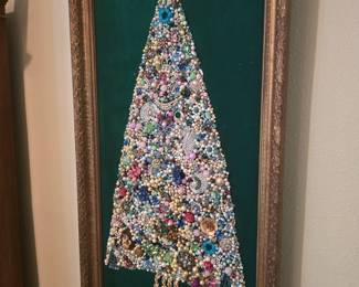 HUGE vintage jewelry Christmas tree