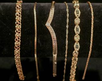 14 kt gold bracelets