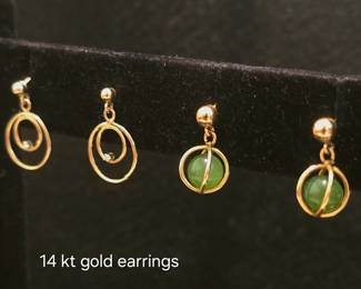 14 kt gold earrings