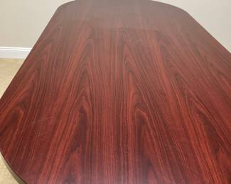 37 $220.00 Cherry oval stained laminate conference/ dining table 94Wx43Dx29H