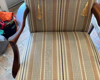 6 $160.00 Pair upholstery chairs stripes 23Wx19Dx36H