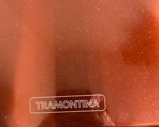 038 $60.00 Tramontina garbage can red 16Wx12Dx26H
