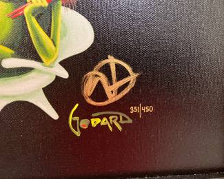 44 $200.00 Godart limited print 351/450 Marylin & frog 33Wx25H