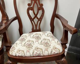 27 $200 set Four chairs wood scroll back