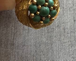 18kt gold ring turquoise sz 5 $375