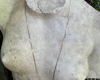 14kt yellow gold chain 24" long, 3.53 grams, $175.