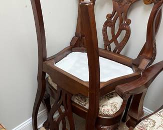 27 $200 set Four chairs wood scroll back