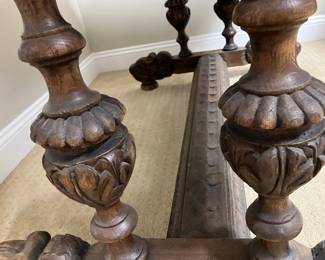 #51 - $600 - Belgian carved table oak 50Lx35Dx30H