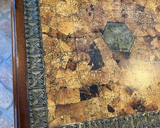 #7B $150.00 Oyster style side square table 18x18x31