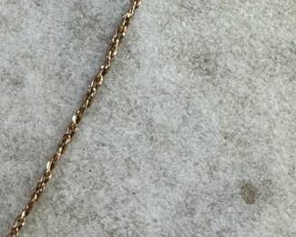 Chain & pendant, 14kt yellow gold, pearl center & 1 diam, 6.06 grams, $285.