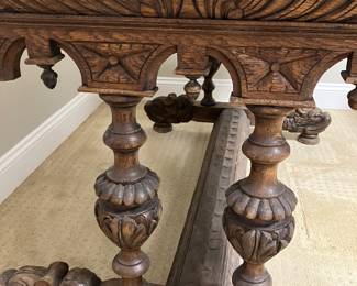 #51 - $600 - Belgian carved table oak 50Lx35Dx30H