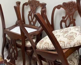 27 $200 set Four chairs wood scroll back