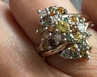 14kt gold radiated cocktail ring $465