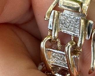14kt yellow gold bracelet 9"long - 1 1/2 carat diamonds. 43.3 grams - $4,000.