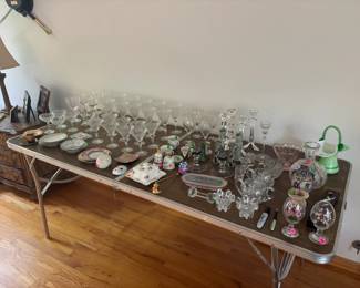 Nearly all items on this table are crystal and china! Priced to sell