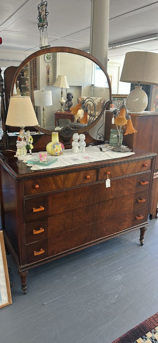 Antique Waterfall Dresser