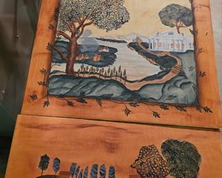 Folk Art Painted drop leaf table