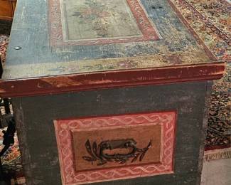 Antique trunk, painted - beautiful piece