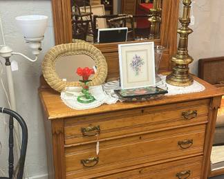 Spoon Carved Eastlake Dresser with Removable Mirror