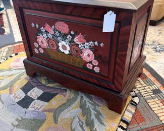 Painted side table with storage, blanket chest