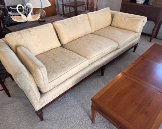 MCM sofa, Nancy Thomas wood sculpture art