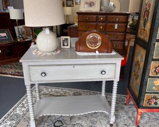 Antique Spool Leg Table - Server