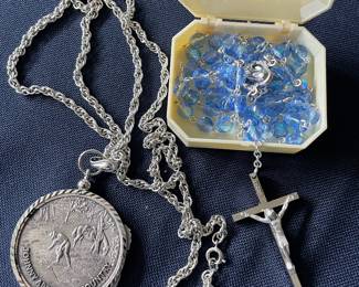 Johnny Appleseed medal, rosary