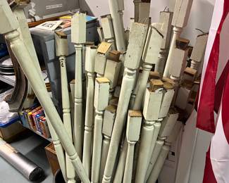 Old wooden spindles