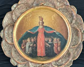 Hand painted vintage Madonna of Mercy