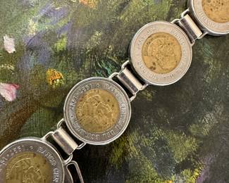 Sterling silver coin bracelet